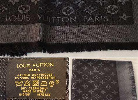 real vs fake grey louis vuitton monogram scarf|real louis vuitton.